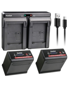 Kastar 2 Battery + Charger Replace for Canon DM-MV10 DM-MV20 E1 E2 E30 E65AS EOS G1000 G1500 GL1 GL-1 GL2 GL-2 MV1 MV10 MV10i MV20 MV20i MV100 MV100i MV200 MV200i Optura Pi Ultura Vistura C100 Mark II