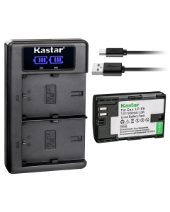 Kastar 1-Pack LP-E6 Battery and LKD2 USB Charger Replacement for Canon LP-E6, LP-E6N, LP-E6NH, LP-E6N Pro Battery, Canon LC-E6, LC-E6E Charger, Canon EOS R Ra R5 R6 5D 6D 7D 60D 70D 80D 90D XC10 XC15