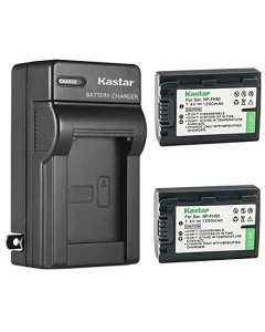 Kastar 2-Pack Battery and AC Wall Charger Replacement for Sony DCR-SR11, DCR-SR12, DCR-SR100, DCR-SR190, DCR-SR200, DCR-SR210, DCR-SR220, DCR-SR290, DCR-SR30, DCR-SR300, DCR-SR32, DCR-SR33, DCR-SR35