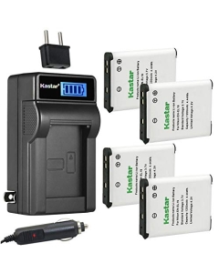 Kastar 4-Pack EN-EL19 Battery and LCD AC Charger Compatible with Nikon EN-EL19, Sony NP-BJ1 Battery, Nikon MH-66 Sony NP-BJ1 Charger, Nikon Coolpix S6900, Coolpix S7000, Sony DSC-RX0 Cameras