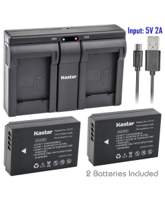 Kastar LPE12 2X Battery + USB Dual Charger for LP-E12 and EOS 100D, EOS Rebel SL1, EOS M Camera System & LPE12 Grip