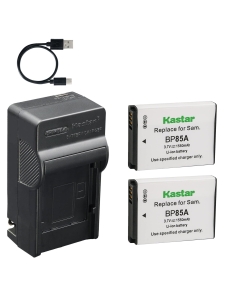 Kastar 2-Pack Battery and AC & USB-C Charger, Compatible with Samsung BP-85A EA-BP85A, Compatible with PL210 SH100 ST200 ST200F WB210 Digital Cameras