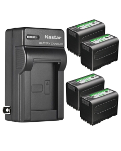Kastar 4-Pack BP-950GEXP Type-C Battery 7.4V 7000mAh and AC Wall Charger Compatible with Canon G30Hi G35Hi G45Hi G1000 G1500 G2000 GL1 GL-1 DM-GL1 GL2 GL-2 DM-GL2 MV1 MV10 MV10i MV20 MV20i Camera