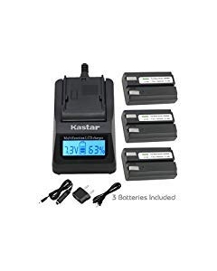 Kastar Fast Charger Kit and EN-EL1 Battery (3-Pack) for ENEL1, NP-800 and Nikon Cooipix 4300 4500 4800 5400 5700 775 8700 880 885 995 CoolpixE880 and Konica Minota DG-5W Dimage A200 Cameras