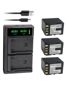 Kastar 3-Pack BN-V428 Battery and LTD2 USB Charger Replacement for JVC GR-DVL505, GR-DVL507, GR-DVL510, GR-DVL512, GR-DVL515, GR-DVL517, GR-DVL520, GR-DVL522, GR-DVL525, GR-DVL555, GR-DVL557