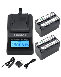 Kastar Ultra Fast Charger and Battery (2-Pack) for Sony NP-F770, NP-F750, NP-F730, CCD-SC5, DCR-TRV820, CCD-SC55, DCR-TRV820K, CCD-SC65, CCD-TRV815, DCR-TRV9, CCD-TR3, DCR-TRV900, CCD-TR3000