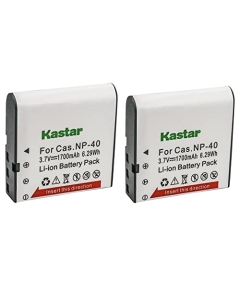 Kastar 2-Pack Battery NP-40 Replacement for Minolta MND50 48 MP / 4K Ultra HD Digital Camera, Minolta MN40WP 48MP Dual Screen Waterproof Camera, Minolta MN53Z 16MP 53X Optical Zoom Wi-Fi Bridge Camera