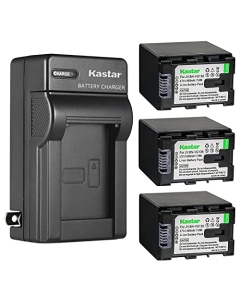 Kastar 3-Pack Battery and AC Wall Charger Replacement for JVC GZ-MG750 GZ-MG750AU GZ-MG750AUC GZ-MG750BEK GZ-MG750BEU GZ-MG750BU GZ-MG750BUC GZ-MG750BUS GZ-MG750RU GZ-MG750RUC GZ-MG750U GZ-MG760
