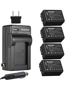 Kastar 4pcs Battery + Travel Charger Replacement for DMW-BMB9, DMW-BMB9E, DMW-BMB9PP, Lumix DMC-FZ40, DMC-FZ45, DMC-FZ47, DMC-FZ48, DMC-FZ60, DMC-FZ62, DMC-FZ70, DMC-FZ72, DMC-FZ100, DMC-FZ150 Camera