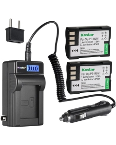 Kastar 2-Pack BLM1 BLM-1 PS-BLM1 Battery and LCD AC Charger Compatible with Olympus BLM-1 BLM-1S, BLM-01 BLM01, PS-BLM1 BCM-2 Battery and Charger, Olympus HLD-2 Battery Grip, HLD-4 Battery Grip