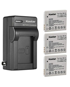 Kastar 3-Pack Battery and AC Wall Charger Replacement for Canon PowerShot ELPH 300 HS, PowerShot ELPH 310 HS, PowerShot ELPH 330 HS, VIXIA Mini, IXY Digital 10, IXY Digital 40, IXY Digital 45 Camera