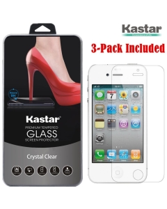 Kastar iPhone 4S/4G/4 Screen Protector (3-PACK), Premium Tempered Crystal Clear Glass Screen Protector for Apple iPhone 4S, iPhone 4G, iPhone 4 AT&T, T-Mobile, Sprint, Verizon Smartphone