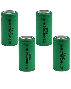 Kastar 4-Pack 2/3AA 1.2V 750mAh Ni-MH Battery, Flat Top, Replacement for Solar Light, DIY Power Packs, High Power Static Applications, Electric Mopeds, Meters, RC Devices, Electric Tools and More