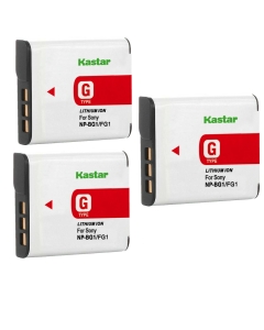 Kastar 3-Pack Battery Replacement for Sony NP-BG1, NP-FG1, G Type Battery, BC-CSG, BC-CSGD, BC-CSGE Charger, Sony HDR-GW55, HDR-GW77, Cyber-Shot DSC-H3, Cyber-Shot DSC-H7, Cyber-Shot DSC-H9 Camera