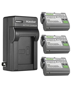 Kastar 3 Pack Battery and AC Wall Charger Compatible with Nikon EN-EL15 Nikon EN-EL15a Battery, Nikon MH-25 Charger, Nikon D850 Nikon D7000 Nikon D7100 Nikon D7200 Nikon D7500 Nikon Z6 Z7 Q3 Camera