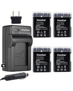 Kastar Battery (4-Pack) and Charger Kit for Nik EN-EL14, EN-EL14a, MH-24 and Coolpix P7000, P7100, P7700, P7800, D3100, D3200, D3300, D5100, D5200, D5300, D5500 DSLR, Df DSLR Cameras