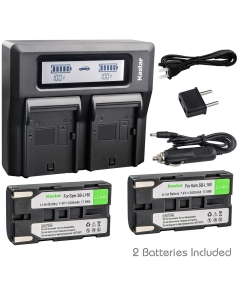 Kastar Fast Dual LCD Charger + 2X Battery for Samsung SB-L160 VP-L3000 VP-L4000 VP-L500 VP-L520 VP-L530 VP-L550 VP-L600 VP-L610 VP-L630 VP-L650 VP VP-W63 VP-W70 VP-W70U VP-W80 VP-W87 VP-W90 MD9014