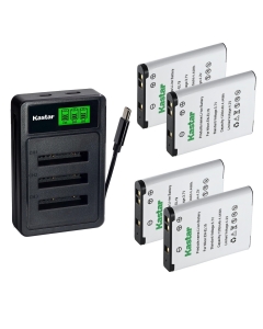 Kastar 4-Pack Battery with LZD3 USB Triple Charger Compatible with Nikon EN-EL19 Sony NP-BJ1, Nikon Coolpix S33 S32 A300 A100 W150 W100 S7000 S6900 S6800 S6700 S6600 S6500, Sony DSC-RX0