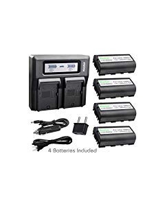 Kastar 4 Pack Battery and LCD Dual Fast Charger for Leica GEB211 GKL311 GPS900 GPS1200 GRX1200 GX1200 VIA Piper 100 Piper 200 RX1200 RX900 SR20 TS02 TS06 TS09 TS11 TS12 TS16 TC1200 TS1200 TPS1200