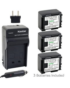 Kastar Battery (3-Pack) and Charger Kit for Canon BP-809, BP-819, BP-827 Work with Canon FS10, FS11, FS100, FS21, FS22, FS200, FS31, FS300, VIXIA HF10, HF11, HF100, HF20, HF200, HF S10, S100, S20, S21, S200, HG20, HG21, HG30, G10, M30, M31, M300, M30, M31