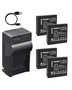 Kastar 4-Pack Battery and AC & USB-C Charger, Compatible with Panasonic DMW-BCF10 CGA-S009 Lumix DMC-FS10 FS15 FS25 FS30 FS42 FX25 FX48 FX60 FX66 FX70 FX75 FX700 FT1 FT2 FT3 FT4 TS1 TS2 TS3 TS4 Camera