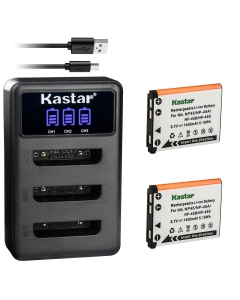 Kastar 2 Pack Battery and LCD Triple USB Charger Compatible with Fujifilm NP-45 NP-45A NP-45B NP-45S, Fujifilm BC-45 BC-45B, Fujifilm FinePix J10 J12 J15 J15fd J20 J25 J26 J27 J28 J29 J30 J32 J35 J38