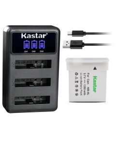 Kastar 1 Pack Battery and LCD Triple USB Charger Compatible with Canon NB-8L NB-8LH Battery, Canon CB-2LA, CB-2LAE Charger, Canon PowerShot A2200, A3000 is, A3100 is, A3150 is, A3200 is, A3300 is