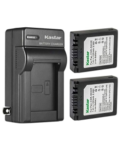 Kastar 2-Pack CGA-S002 Battery and AC Wall Charger Replacement for Panasonic Lumix DMC-FZ10EG-S, Lumix DMC-FZ10GN, Lumix DMC-FZ15, Lumix DMC-FZ15K, Lumix DMC-FZ15P, Lumix DMC-FZ20, Lumix DMC-FZ20BB