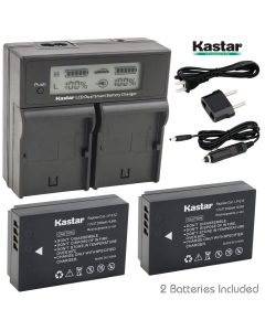 Kastar LCD Dual Fast Charger & 2 x Battery for Canon LP-E12 and Canon EOS 100D, EOS Rebel SL1, EOS M Camera System & Canon LPE12 Grip