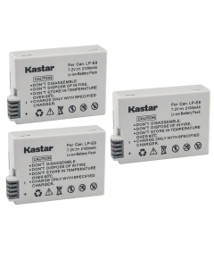 Kastar LPE8 Battery (3-Pack) Compatible with Canon LP-E8, LC-E8E, BG-E8 and Canon EOS 550D, EOS 600D, EOS 700D, EOS Rebel T2i, EOS Rebel T3i, EOS Rebel T4i, EOS Rebel T5i Camera