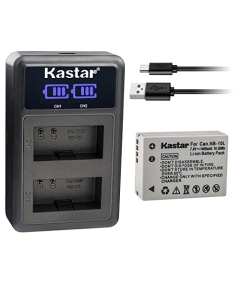 Kastar 1-Pack NB-10L Battery and LED2 USB Charger Compatible with Canon PowerShot G1 X, PowerShot G3 X, PowerShot G15, PowerShot G16, PowerShot SX40 HS, PowerShot SX50 HS, PowerShot SX60 HS Cameras