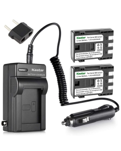 Kastar Battery (2-Pack) and Charger Kit for Canon NB-2L NB-2LH NB-2L12 NB-2L14 NB-2L24 BP-2L5 BP-2LH work with Canon DC301 DC310 DC320 DC330 DC410 DC420 Elura 40 50 60 65 70 80 85 90 EOS 350D 400D Digital Rebel XT XTi FV500 FVM20 FVM30 FVM100 FVM200 HG10 