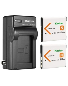 Kastar 2-Pack Battery and AC Wall Charger Replacement for Sony NP-BN1, Type N Battery, Sony BC-CSN, BC-CSNB Charger, Sony Cyber-Shot DSC-WX80, Cyber-Shot DSC-WX100 Cameras