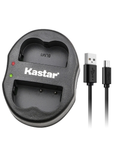 Kastar Dual USB Charger for Olympus BLM-1 BLM-01 PS-BLM1, Olympus C-5060wide Camedia C-5060 Wide Zoom C-7070 Camedia C-8080 Wide Zoom Olympus E-1 E-3 E-30 Olympus EVOLT E-300 E-330 E-500 E-510 E-520