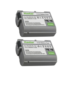 Kastar 2-Pack EN-EL15b / EL15a Battery Replacement for Nikon D7000, D7100, D7200, D7500, Z 6, Z6, Z 7, Z7, Z 7 Q3, Z7Q3, 1 V1, D500, D600, D610, D750, D780, D800, D800E, D810, D810A, D850 DLSR Camera