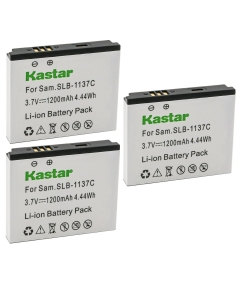 Kastar Battery 3-Pack Replacement for Samsung SLB-1137C SLB1137C Battery, Samsung i7, Samsung Digimax i7 Camera