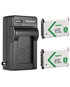 Kastar 2-Pack NP-BX1 Battery and AC Wall Charger Replacement for Sony HDR-MV1, HDR-PJ240, HDR-PJ240E, HDR-PJ270, Cyber-Shot DSC-RX1R II RX1RM2 DSC-HX99 DSC-RX1 Camera, Sony Shooting Grip VCT-SGR1