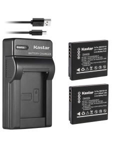 Kastar Battery (X2) & Slim USB Charger for Panasonic DMW-BCF10 & Lumix DMC-TS2/TS3/TS4, F2/F3, FH1/FH3/FH20/FH22, FS6/FS12/FS15/FS25/FS42/FS62, FT1, FP8, FX700