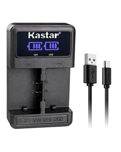 Kastar VW-VBG070 LED2 USB Battery Charger Compatible with Panasonic HDC-TM10S HDC-TM15 HDC-TM20 HDC-TM20K HDC-TM20K8 HDC-TM20R HDC-TM20S HDC-TM30 HDC-TM200 HDC-TM300 HDC-TM300K Camera