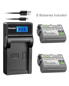 Kastar 2 Pack Battery and LCD USB Charger Compatible with Nikon EN-EL15 Nikon EN-EL15a Battery, Nikon MH-25 Charger, Nikon Nikon MB-D18 Nikon MB-D16 Nikon MB-D15 Nikon MB-D14 Nikon MB-D12 Nikon MB-D11