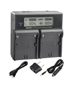 Kastar LCD Dual Smart Fast Charger Replacement for Sony NP-F990 NP-F975 NP-F970 NP-F960 NP-F950 NP-F930 NP-F770 NP-F750 NP-F730 NP-F570 NP-F550 NP-F530 NP-F330 Battery, Sony Camcorder, LED Video Light