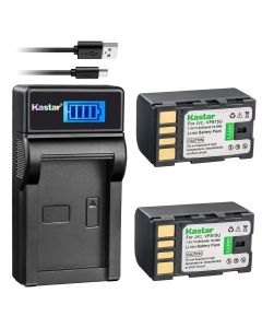 Kastar Battery (X2) & LCD Slim USB Charger for JVC BN-VF815 BNVF815 and Everio GC-PX10 GC-PX100 GS-TD1 GZ-HD300 GZ-HD320 GZ-HM1 GZ-HM200 GZ-HM400 GZ-MG630 GZ-MG650 GZ-MG670 GZ-MG680 GZ-MS120 GZ-MS130