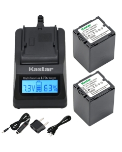 Kastar Fast Charger + Battery 2X for Panasonic CGA-DU21 DU07 DU14 NV-GS400 GS500 GS508 MX500 PV-GS150 GS180 GS320 GS400 GS500 SDR-H48 H68 H200 H250 H280 VDR-D258 D300 D308 D310 D400 M74 M75 M95 M250