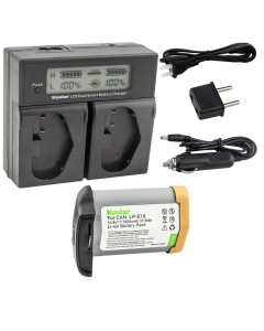 Kastar 1 Pack Fully Decode LP-E19 Battery 10.8V 3500mAh 37.8Wh and LCD Dual Fast Charger Replacement for Canon EOS 1D X Mark II, Mark 2, EOS-1D X Mark III, Mark 3, 1DX Mark2 Mark3 Camera