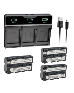 Kastar 3-Pack Battery and Triple Charger Replacement for Sony NP-F330 NP-F530 NP-F550 NP-F570 Battery