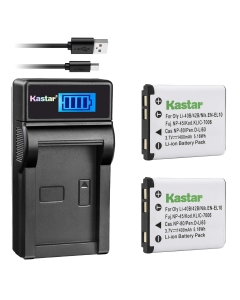 Kastar Battery (X2) & Slim LCD Charger Replacement for LI-42B LI-40B, NP-45 NP-45A NP-45B NP-45S, EN-EL10, KLIC-7006 K7006, CNP-80 CNP80, D-Li63, D-Li108, DS-6365 Battery.