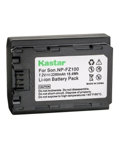 Kastar High Capacity Battery 1 Pack for Sony NP-FZ100 BC-QZ1 NPA-MQZ1K and Sony Alpha 9, Alpha A9 / ILCE-9, Alpha A 9, Alpha 9R, Alpha A 9R, Alpha A9S, Alpha A7 III, Alpha ILCE-7M3