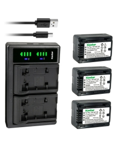 Kastar 3-Pack VW-VBT190 Battery and LTD2 USB Charger Compatible with Panasonic HC-WX970M, HC-WX970GK, HC-WX970MGKK, HC-WX990M, HC-WXF990MGK, HC-WXF990M, HC-WXF991, HC-WXF991K, HC-WXF1, HC-WXF1K Camera