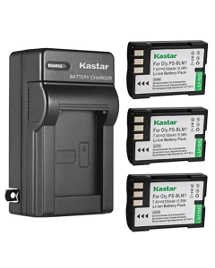 Kastar 3-Pack BLM-1 Battery and AC Wall Charger Replacement for Olympus BLM-1 BLM-1S, BLM-01 BLM01, PS-BLM1, BCM-2 Battery, Olympus HLD-2 HLD-4 Battery Grip, Olympus C-5060, C-7070, E-3, E-30, E-300