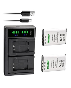 Kastar 2-Pack Battery and LTD2 USB Charger Compatible with Pentax D-LI78 Battery, Pentax D-BC78 Charger, Pentax Optio L50, Optio M50, Optio M60, Optio S1, Optio V20, Optio W60, Optio W80